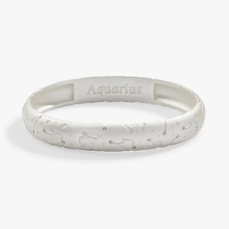 Aquarius Zodiac Hinge Bangle