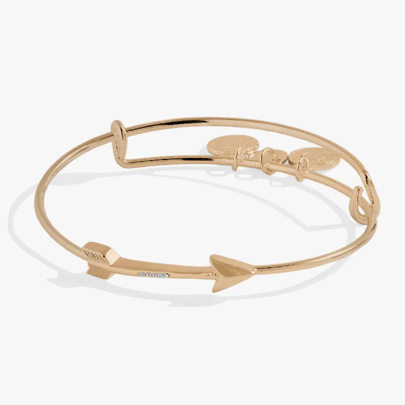 minimalist gold crescent moon necklace Arrow In-Line Bangle