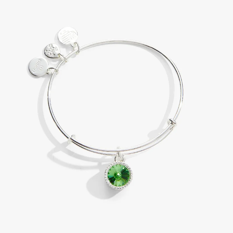 dainty gold anchor bracelet August Birthstone Charm Bangle, Peridot