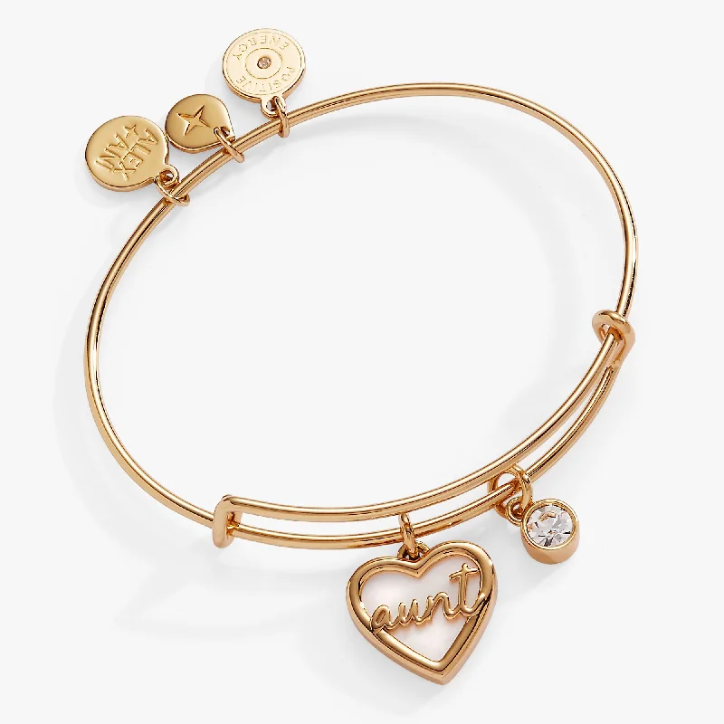 personalized couple’s bracelet engraved Aunt Mother of Pearl Bangle