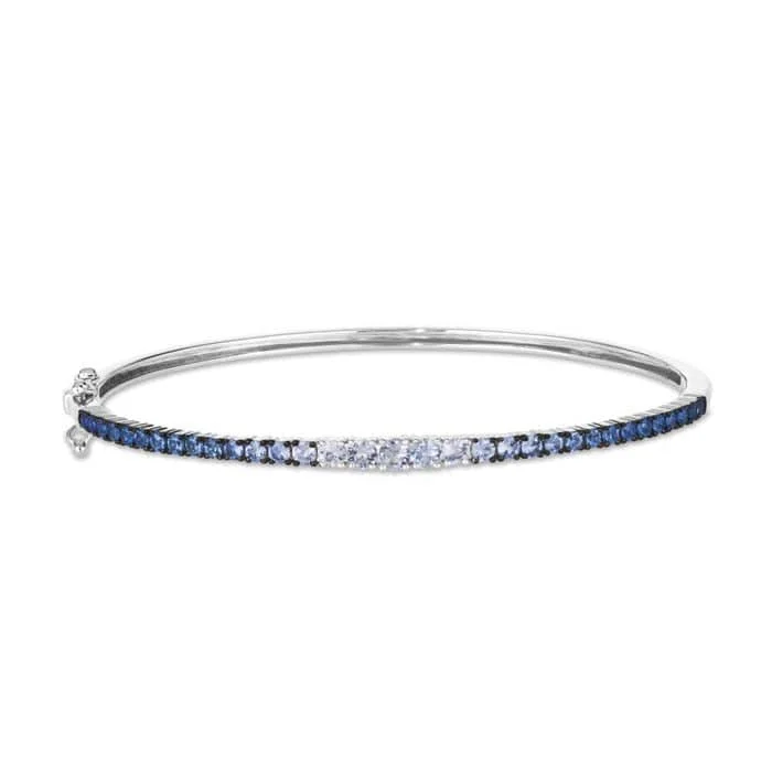 diamond halo pendant necklace Le Vian Sapphire Denim Ombré Bangle in 14K Vanilla Gold