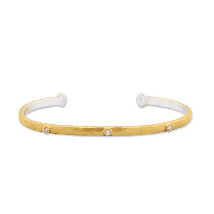 luxury diamond eternity ring Lika Behar "Baby Stockholm" Oval Open Cuff Bracelet in 24K Fusion Gold and Sterling Silver