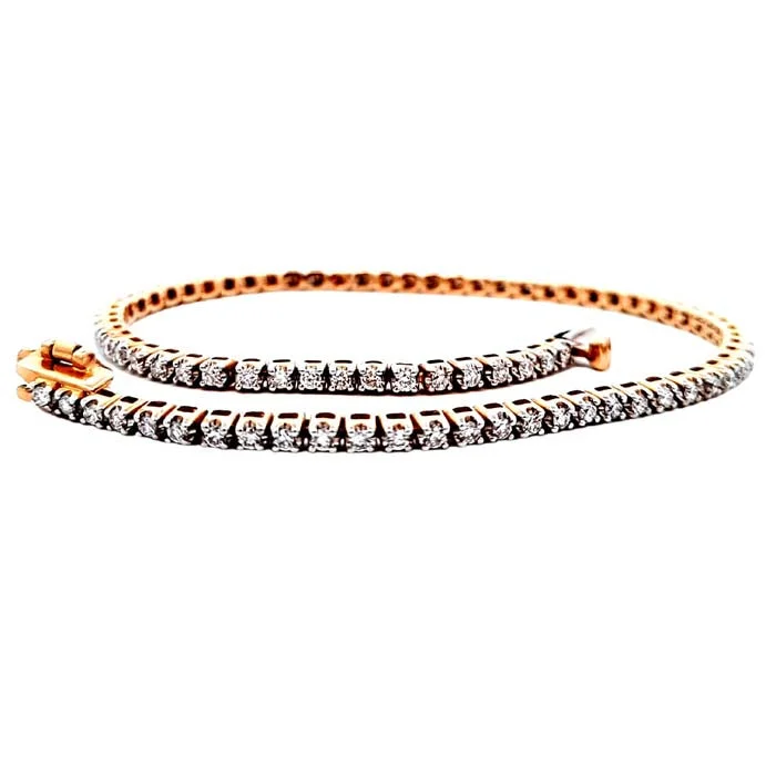 emerald cut diamond wedding ring Mountz Collection 1.0CTW 7" Illusion Set Diamond Straightline Bracelet in 14K Yellow Gold
