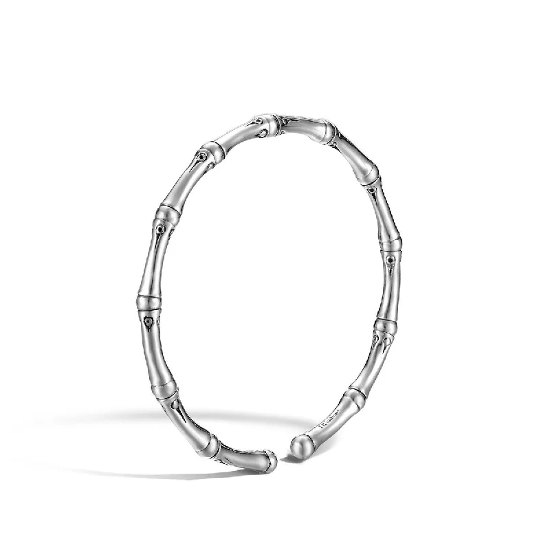 silver feather charm necklace Bamboo Silver Slim Flex Bracelet