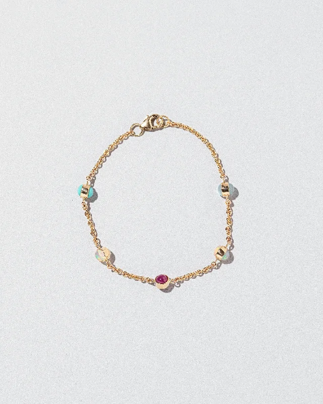 unique moon phase ring Birthstone Bracelet - Five Bezels