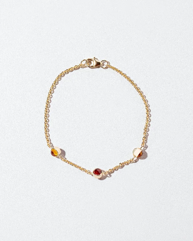 antique filigree wedding band Birthstone Bracelet - Three Bezels