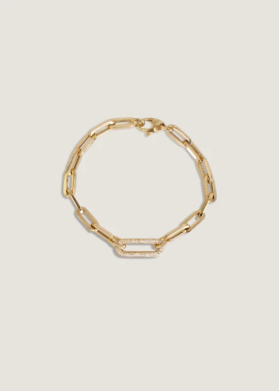 Bold Pavé Diamond Link Chain Bracelet