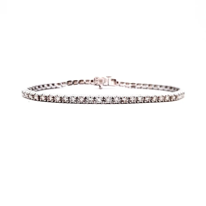 personalized name ring Mountz Collection 3.0CTW Illusion Set Diamond Straightline Bracelet in 14K White Gold