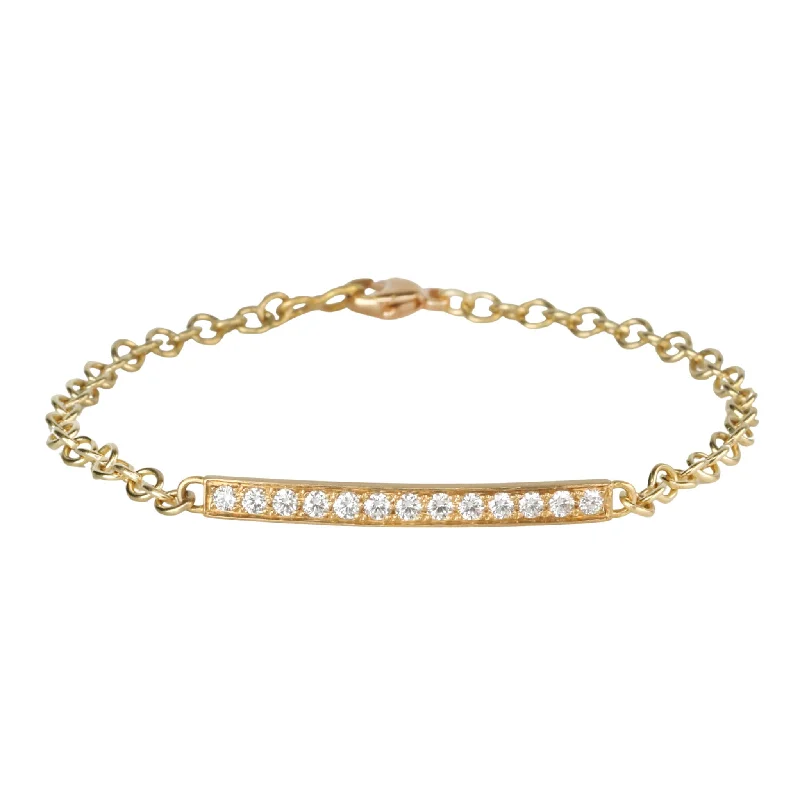 gold mesh bangle bracelet 20K Gold Pave Diamond Bar Bracelet