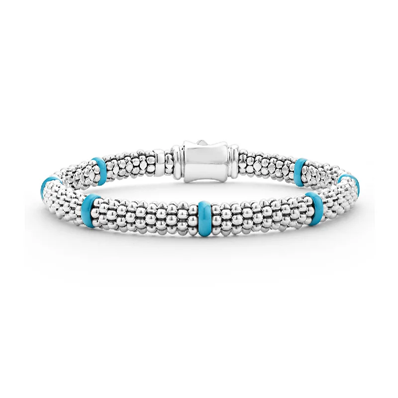 large statement turquoise ring Ceramic Signature Caviar Station Bracelet