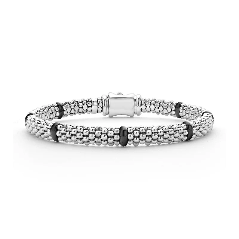 emerald cut diamond wedding ring Ceramic Signature Caviar Station Bracelet
