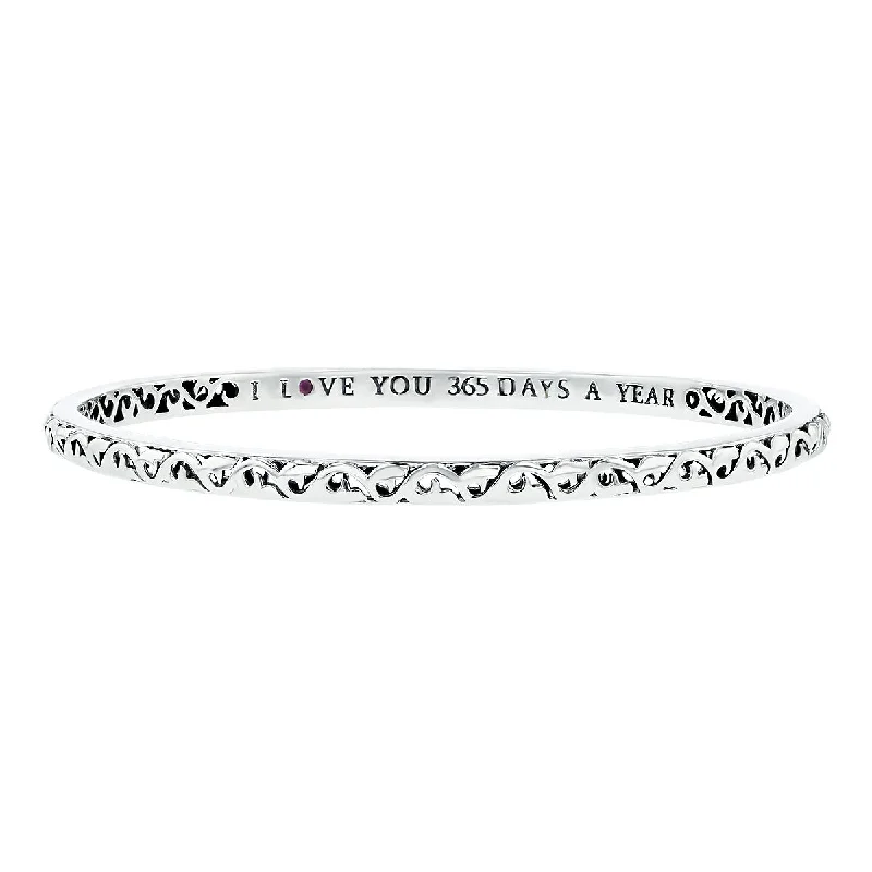 sapphire princess cut ring Charles Krypell I Love You 365 Days a Year Bangle