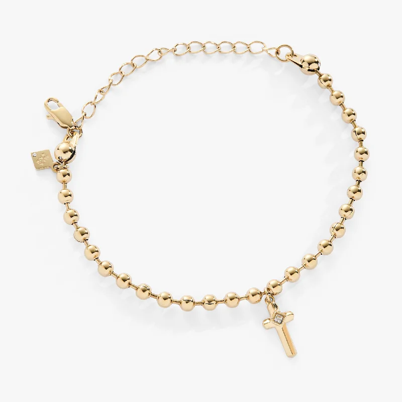 diamond halo stud earrings Cross Ball Chain Bracelet