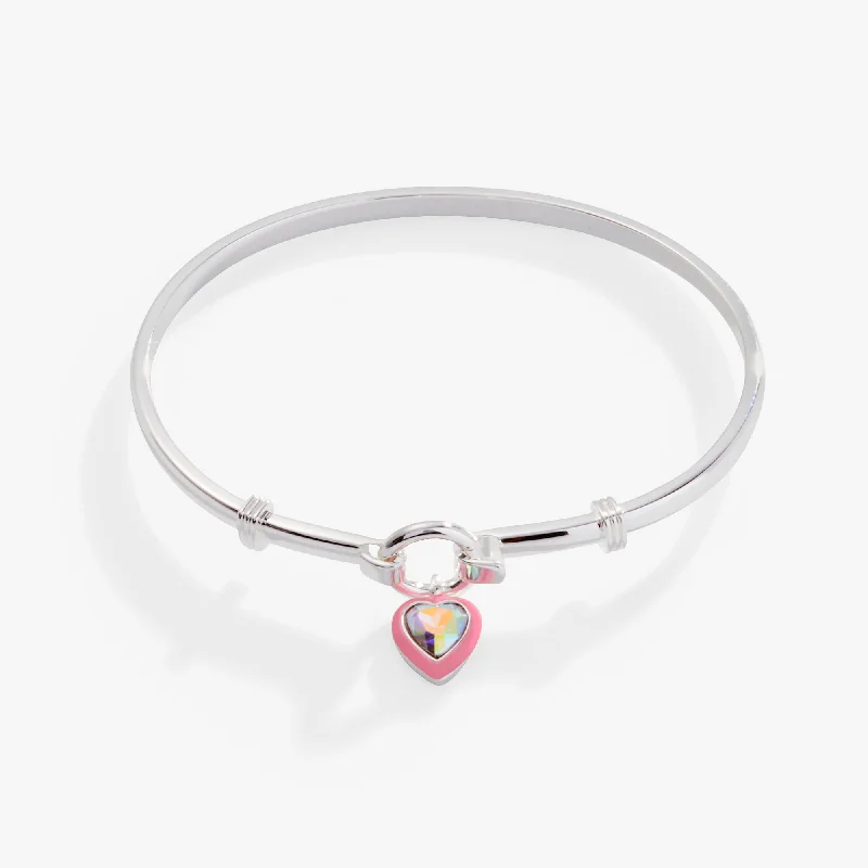 Crystal Heart Clip Bangle