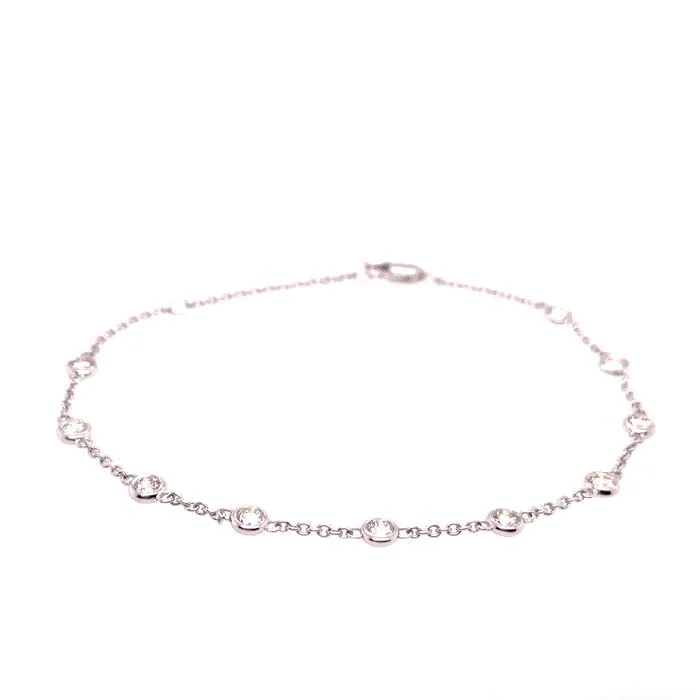 dainty sapphire gemstone bracelet Mountz Collection 1/2CT 7" Diamonds by the Yard Bracelet in 14K White Gold