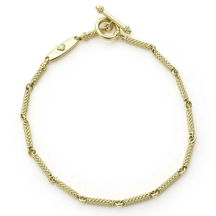 dainty silver hamsa bracelet LAGOS Superfine Caviar Link Bracelet in 18K Yellow Gold