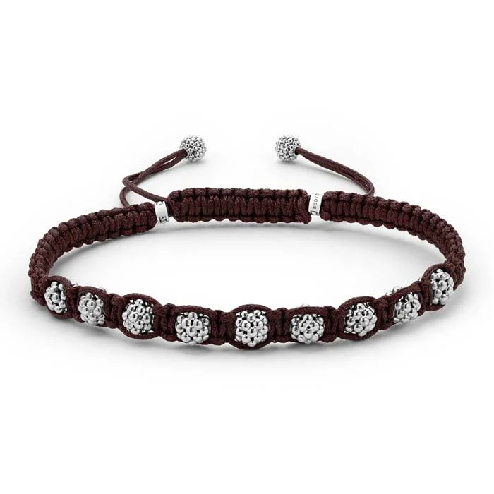 men’s woven leather bracelet LAGOS Anthem Brown Macrame Bracelet in Sterling Silver men’s woven leather bracelet LAGOS Anthem Brown Macrame Bracelet in Sterling Silver