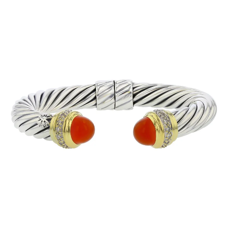adjustable infinity charm bracelet David Yurman Carnelian Diamond Cable Bracelet