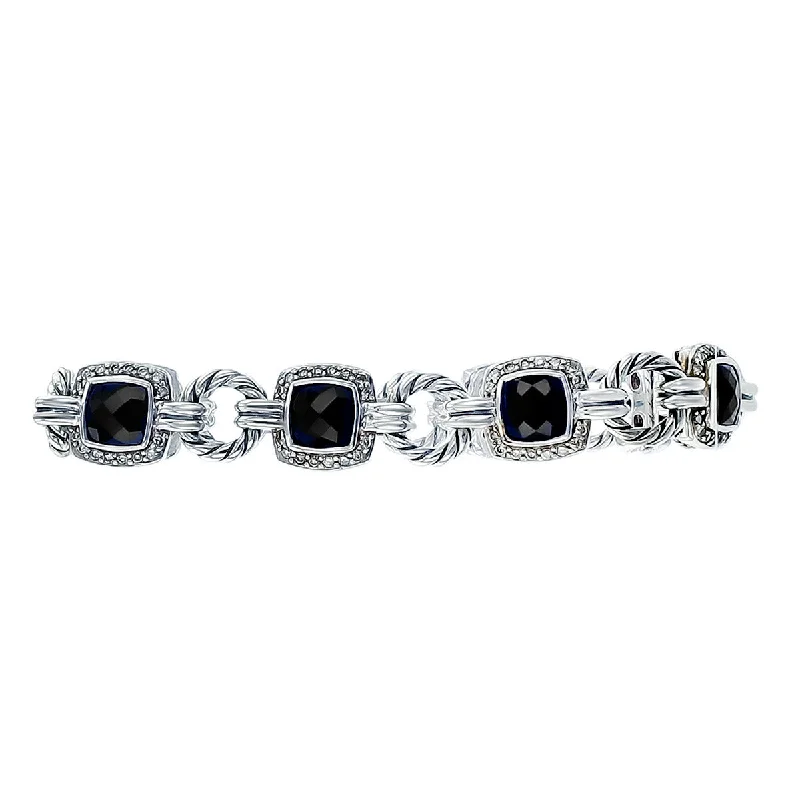 custom zodiac sign ring David Yurman Renaissance Black Onyx and Diamond Bracelet