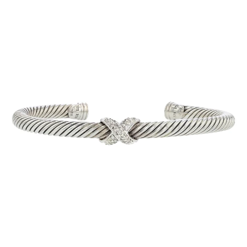 dainty opal nose ring David Yurman X Station Bracelet in Sterling Silver with Diamonds