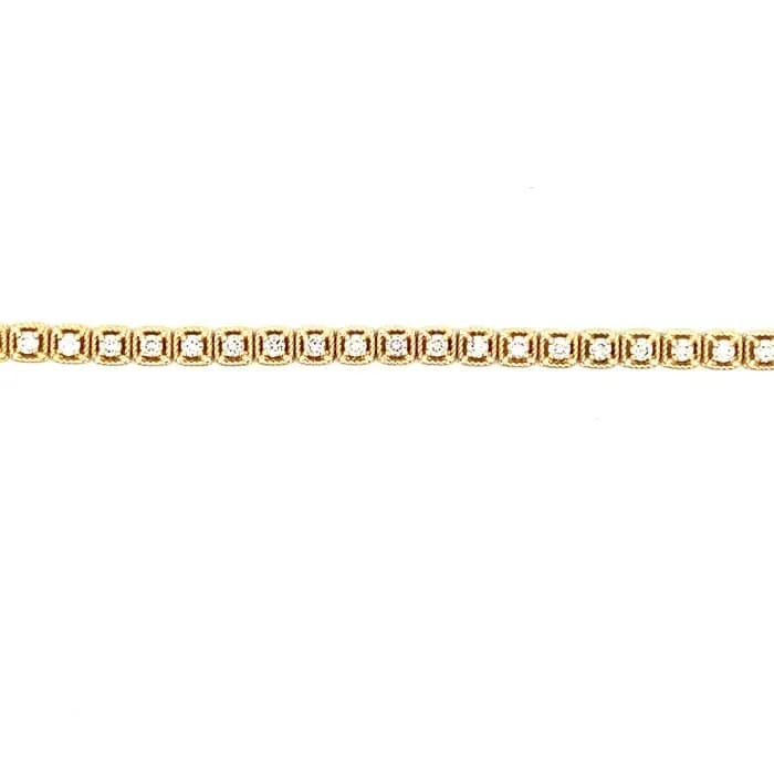 minimalist gold square earrings Mountz Collection 1.85CTW 7" Diamond Straightline Bracelet in 14K Yellow Gold