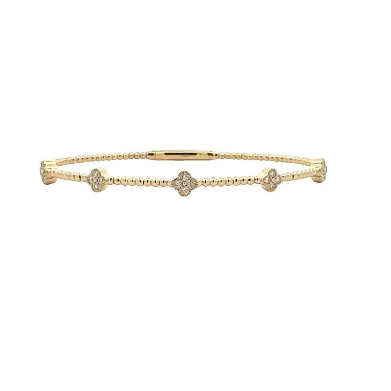 Diamond Cluster Common Prongs Bangle Bracelet