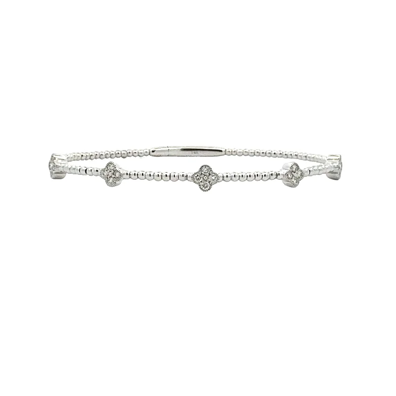 Diamond Cluster Common Prongs Bangle Bracelet