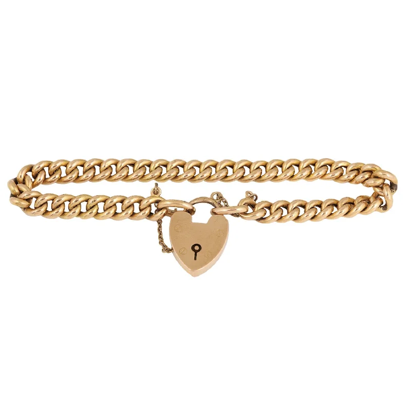 English Heartlock Curb Bracelet