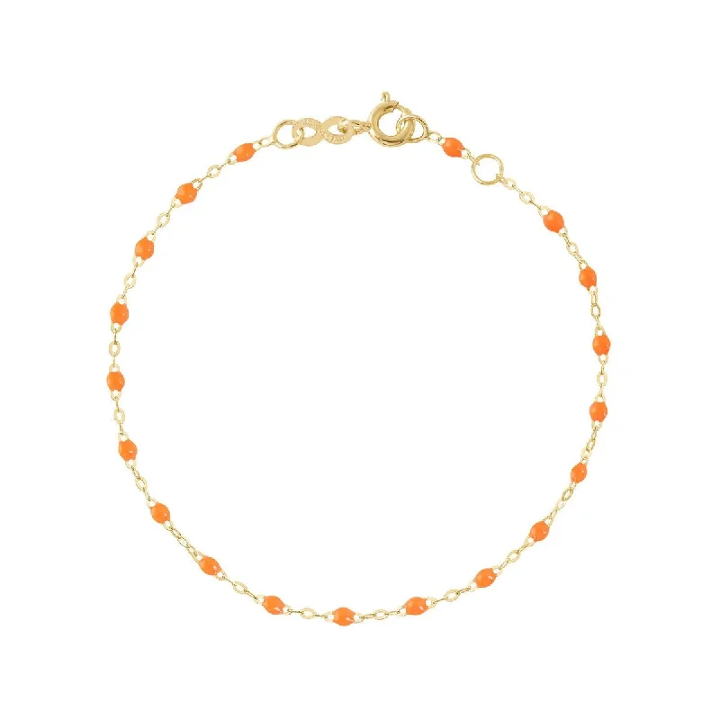 small diamond nose stud 18K Gold and Neon Orange Resin Beaded "Classic" Bracelet