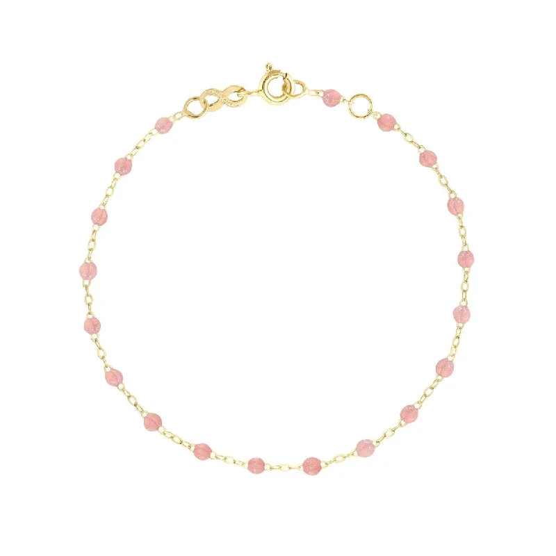 custom gold name necklace 18K Gold & Blush Resin "Classic" Bracelet