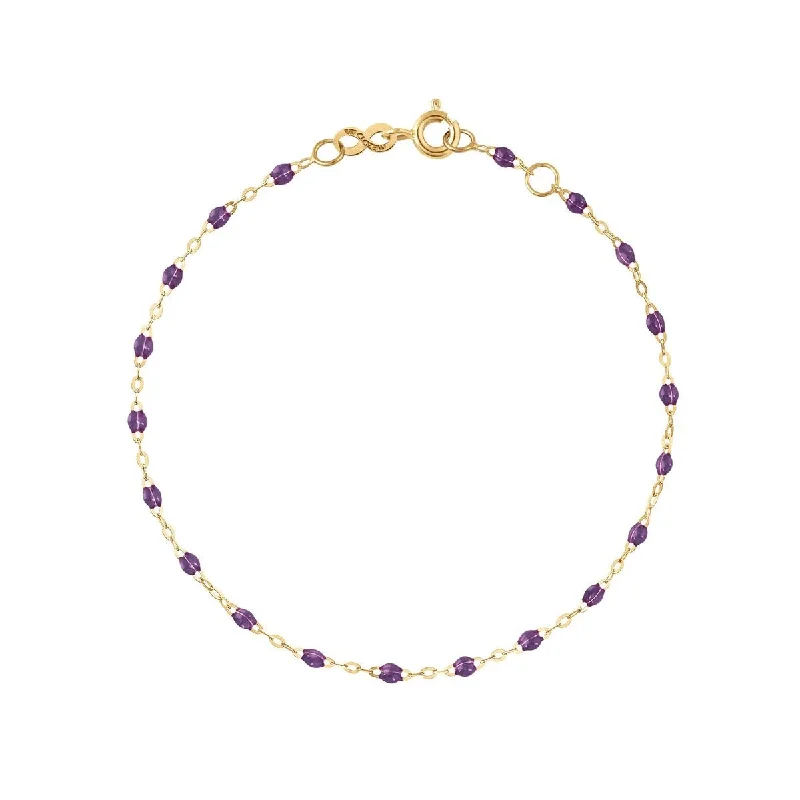pearl stud earrings classic 18K Gold Violet Resin Beaded "Classic" Bracelet