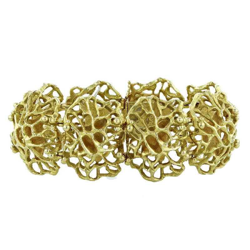 handcrafted turquoise necklace Gubelin 18K Gold Riveted Sectional Bracelet
