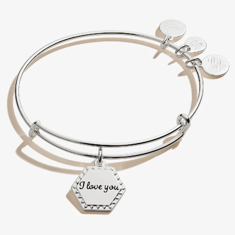 vintage art deco sapphire ring 'I Love You' Charm Bangle