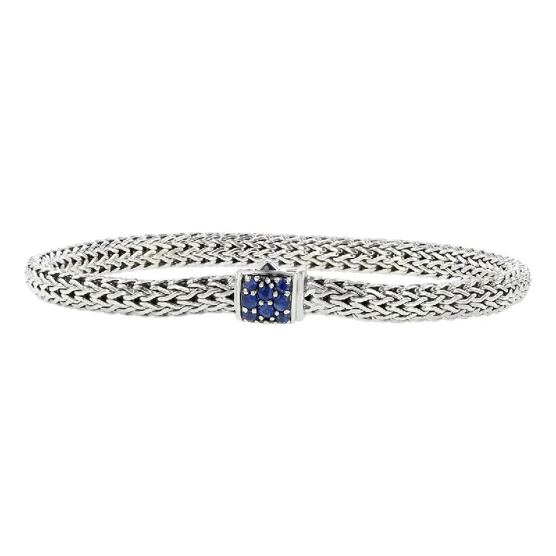 sparkling diamond drop earrings John Hardy Classic Chain Bracelet with Sapphires