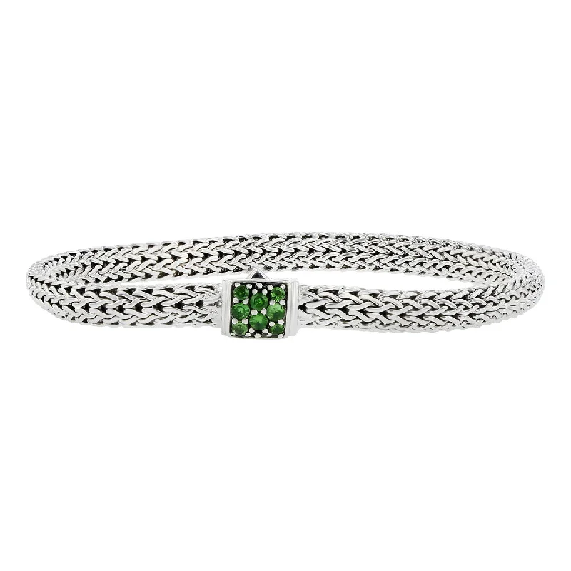 leather cuff bracelet men John Hardy Classic Chain Bracelet with Tsavorite