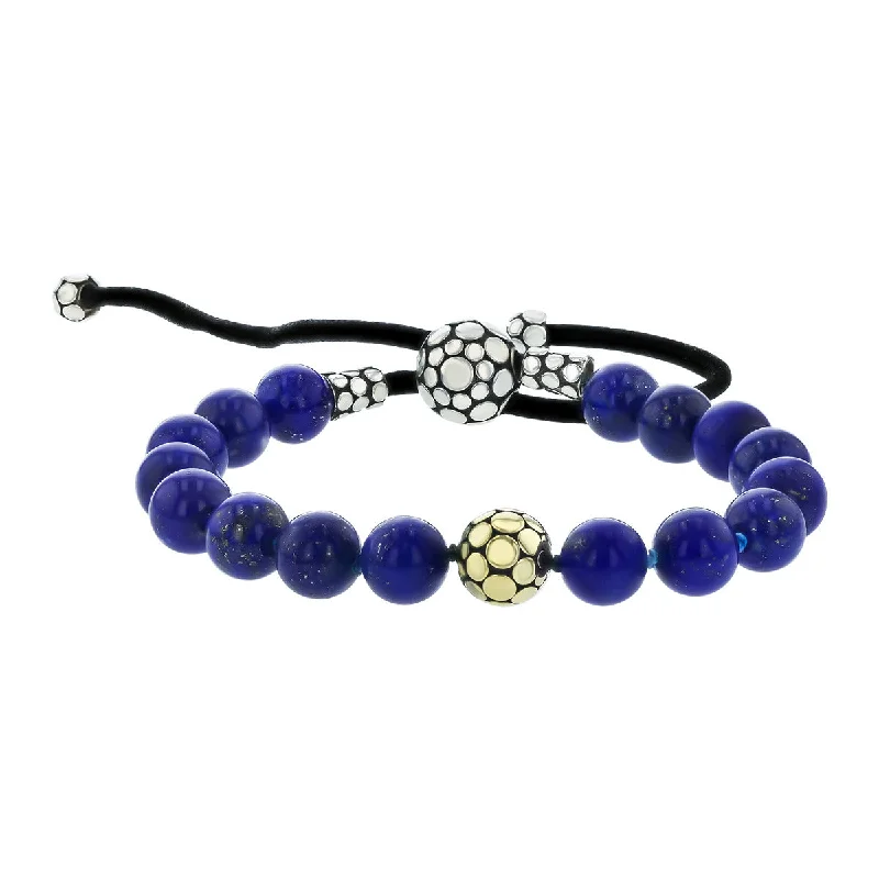 men’s silver ring with onyx John Hardy Silver and Gold Dot Bead Bracelet with Lapis