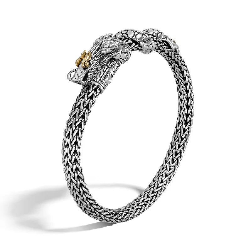 real diamond solitaire ring Legends Naga Gold and Silver Two Tone Dragon Station Small Silver Bracelet
