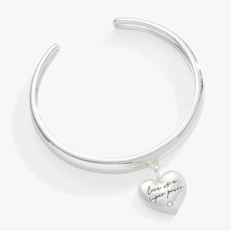 Love is a Superpower Charm Cuff Bracelet