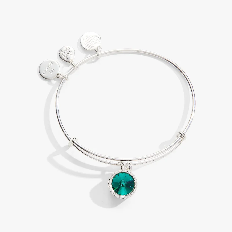 men’s tungsten carbide ring May Birthstone Charm Bangle, Emerald