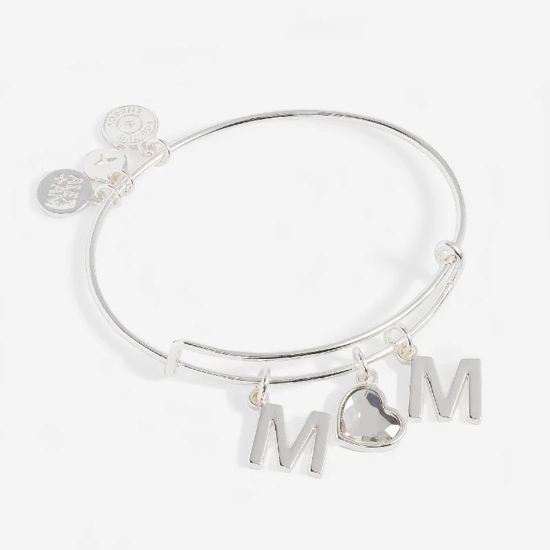 silver anklet with charms Crystal Mom Bangle