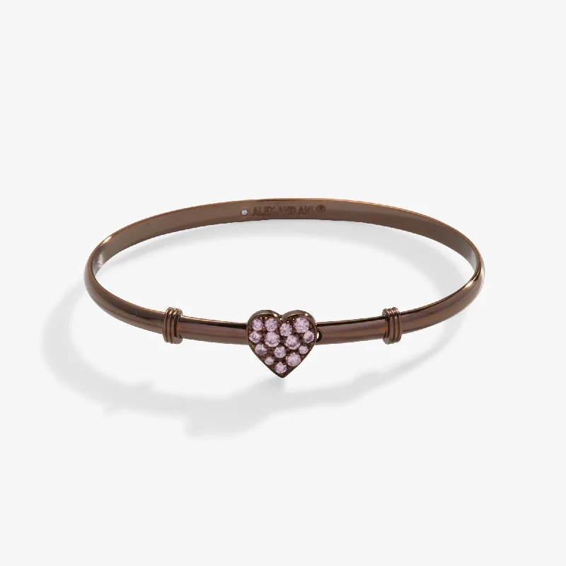 Pave Heart Clip Bangle