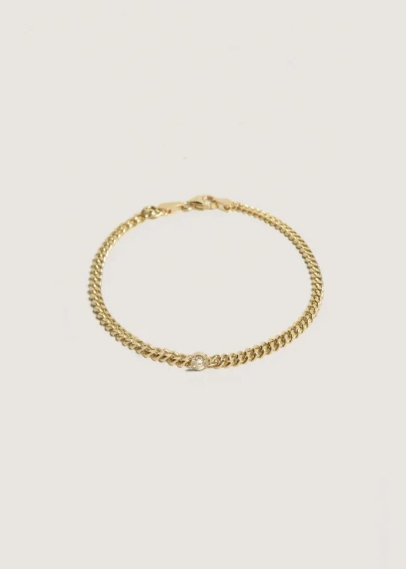 Petite Capri Curb Chain Bracelet Diamond