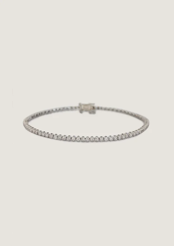 Petite Madison Tennis Bracelet Diamond White Gold