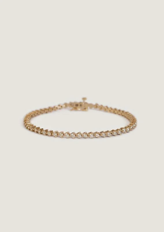 Petite Rachel Three Prong Tennis Bracelet Diamond