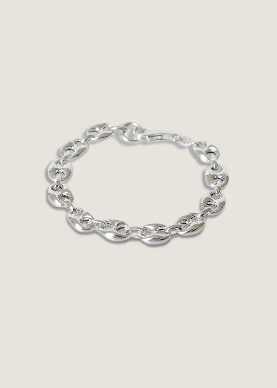 Puffed Mariner Chain Bracelet Silver