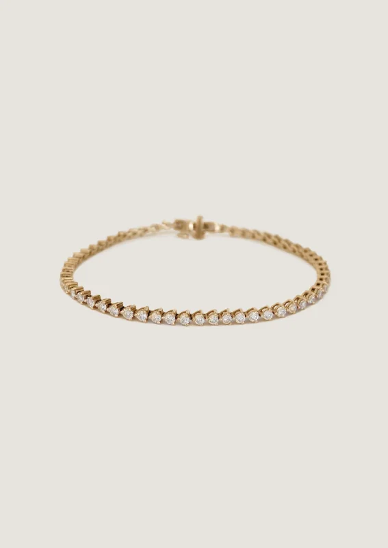 Rachel Three Prong Tennis Bracelet Diamond