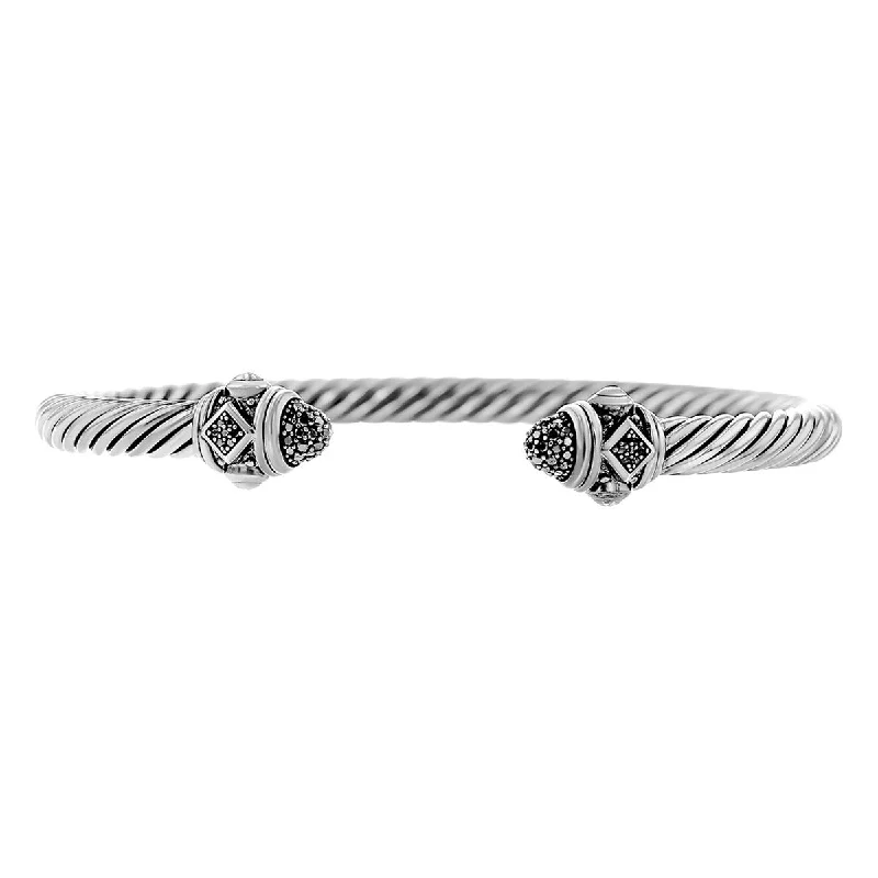 gold opal ring Renaissance Sterling Silver Bracelet with Black Diamonds
