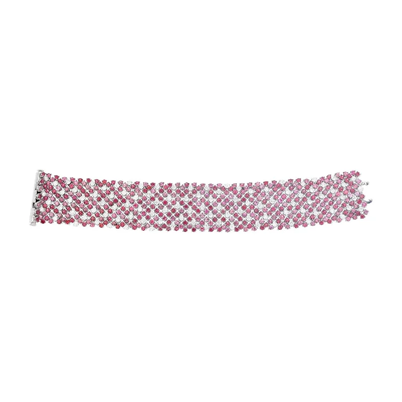 real tiger’s eye bead bracelet Salavetti Red, Pink Spinel and Diamond Bracelet