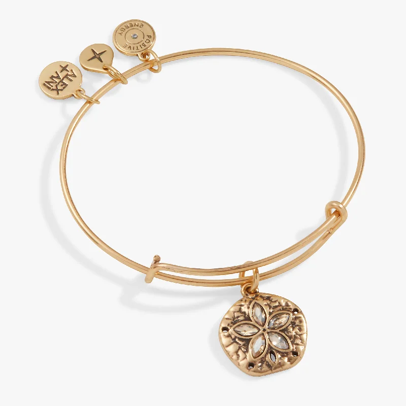 elegant pearl bridal set Sand Dollar Charm Bangle