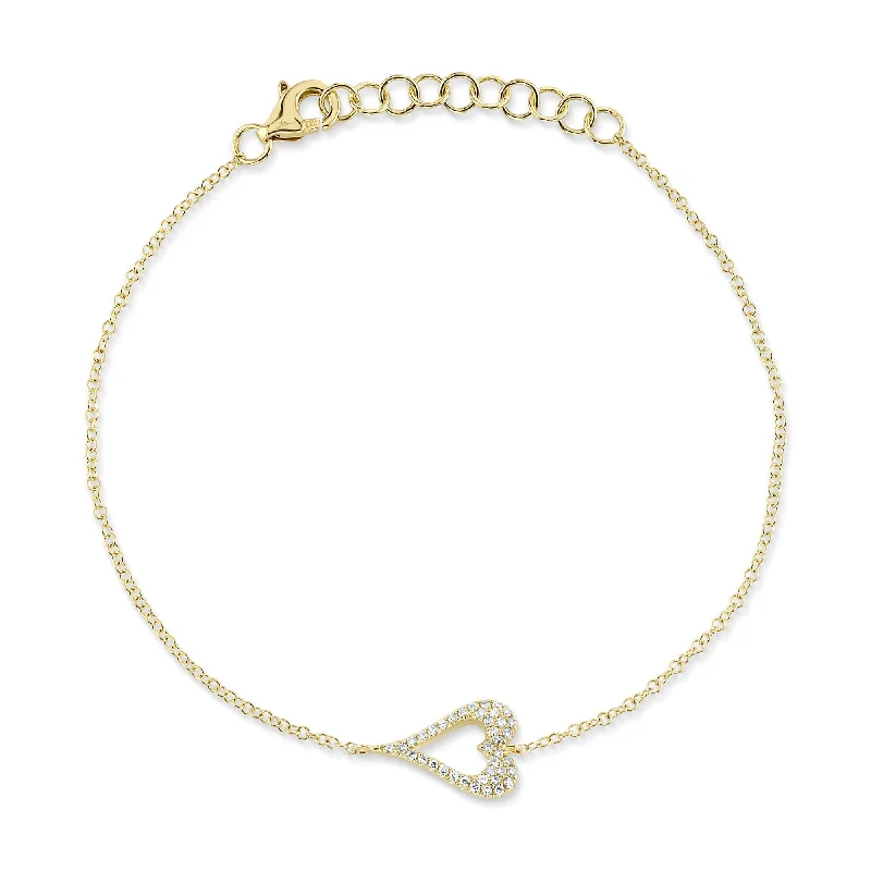 0.09CT DIAMOND OPEN HEART BRACELET